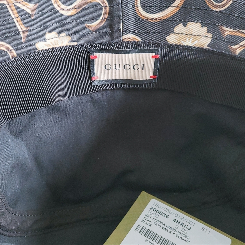 Authentic Gucci Ken Scott print monogram Canvas bucket hat in black - Picture 7 of 13